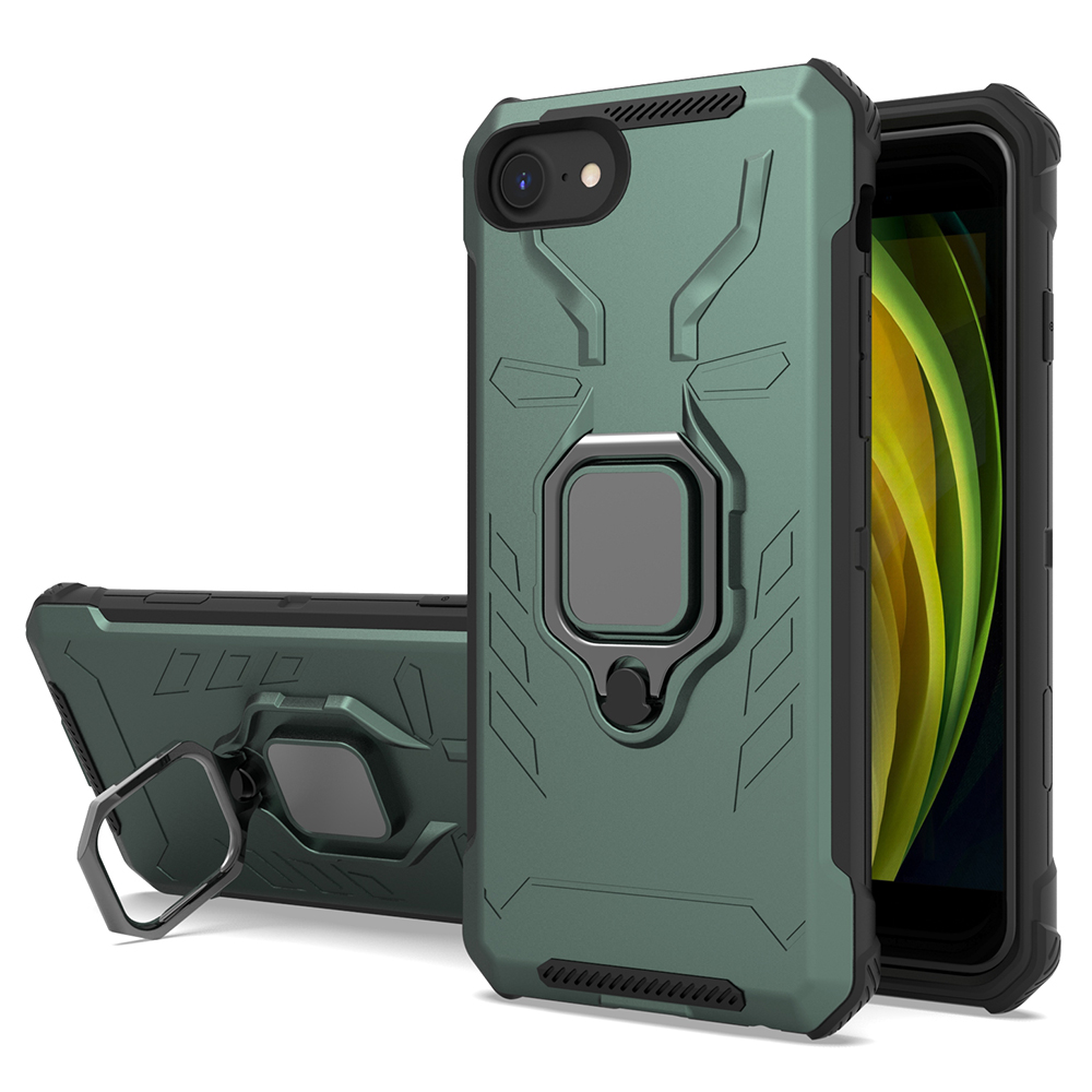 Exclusive iron design phone cases with upgraded metal ring with ring for iPhone 7 8 SE
