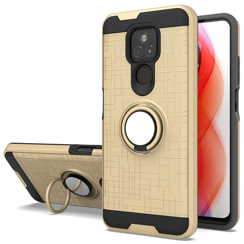 Double Layer 360 Degree Rotation Mobile Covers Phone Case With Ring Holder For Motorola G Play 2021 Power Stylus