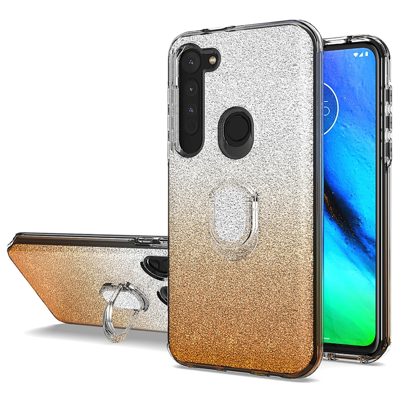 OEM Ring Holder Clear Gradient Bling glitter Phone Case For Motorola Moto E7 G8 G power 2020