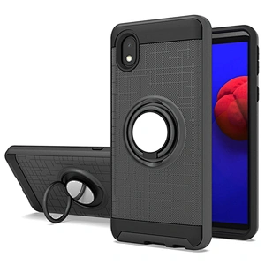 Hot products mobile accessories cell phone case covers with 360 degree ring holder for Samsung A01 Core