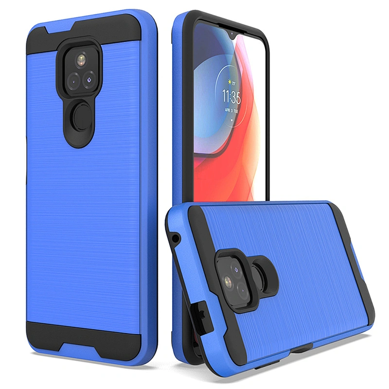 Wholesales Back Covers Brushed Metal TPU PC Phone Case For Motorola G Play 2021 Power Stylus G10 G30