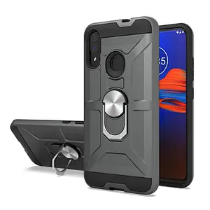 Guangzhou factory tpu pc mobile phone shell ring holder case with kickstand for Motorola E6 Plus