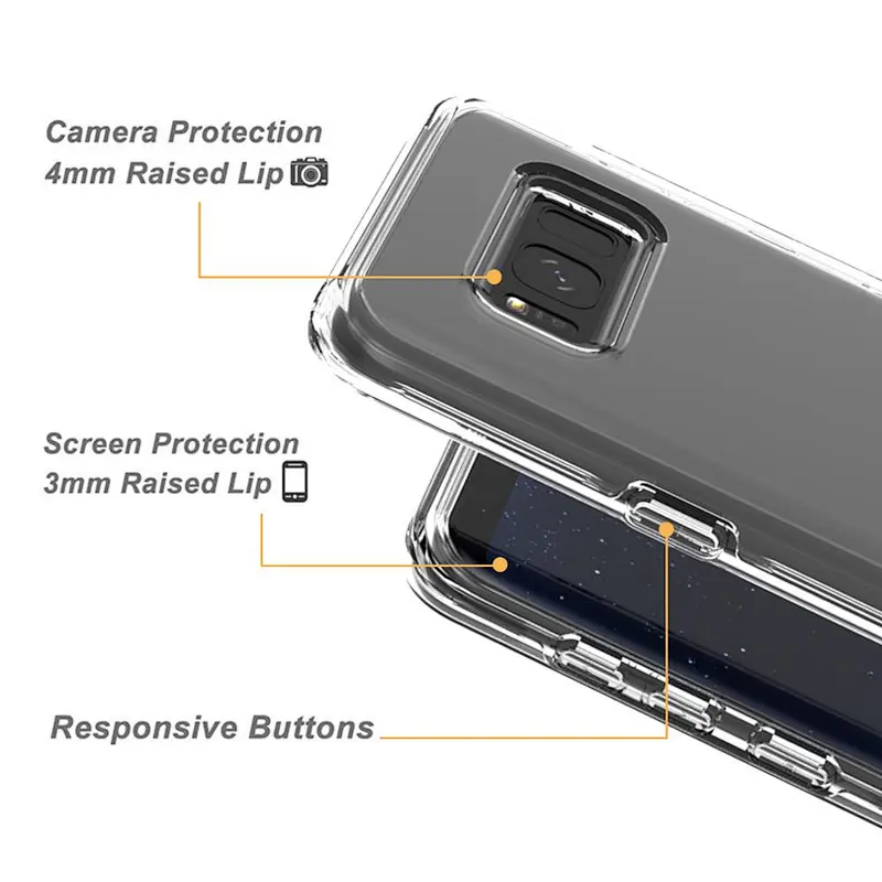 Transparent phone accessories for Samsung High Clear cell phone case with OEM Printed for Samsung S8