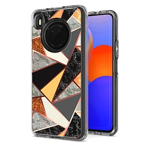 Purple marble durable cover transparent imd phones cases with custom printed for Huawei Y7A Y9A