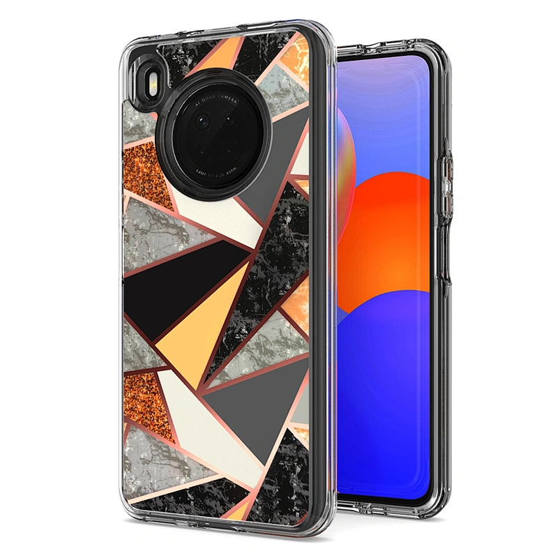 Purple marble durable cover transparent imd phones cases with custom printed for Huawei Y7A Y9A