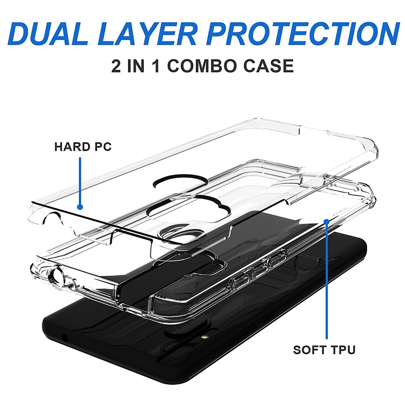 hybrid PC TPU transparent high clear cell phone case back cover for Motorola G8 power lite G9 Plus Play