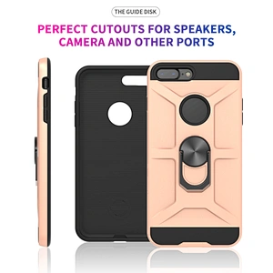 Rose gold tpu pc drop proof phone case with ring holder for iPhone 6 7 8 Plus 11 Pro Max