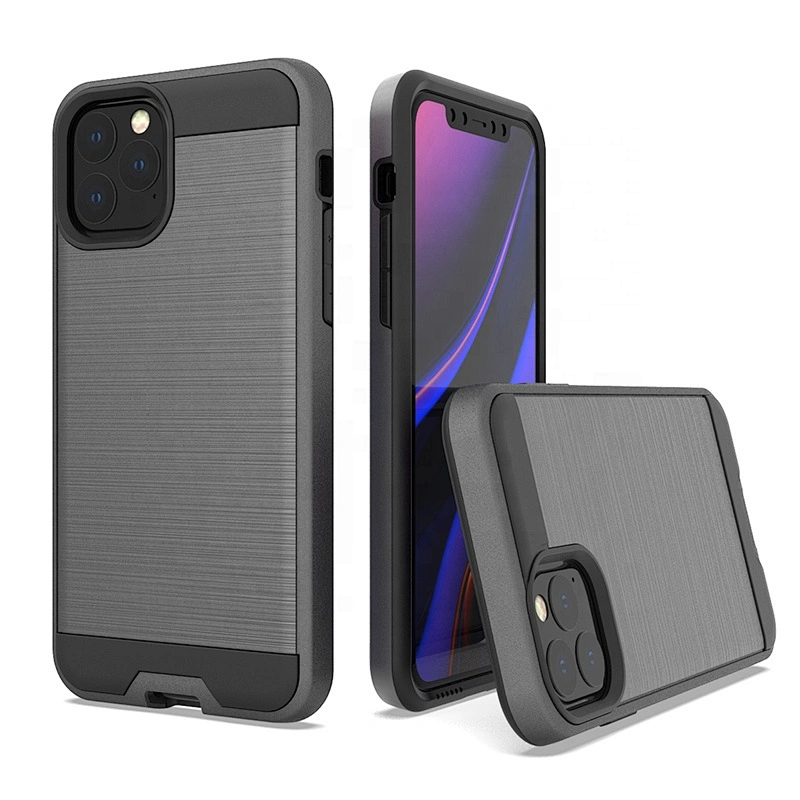 Shockproof Logo Customized Brushed Metal Surface Phone Covers For IPhone Xr Xs 11 Pro Max 12