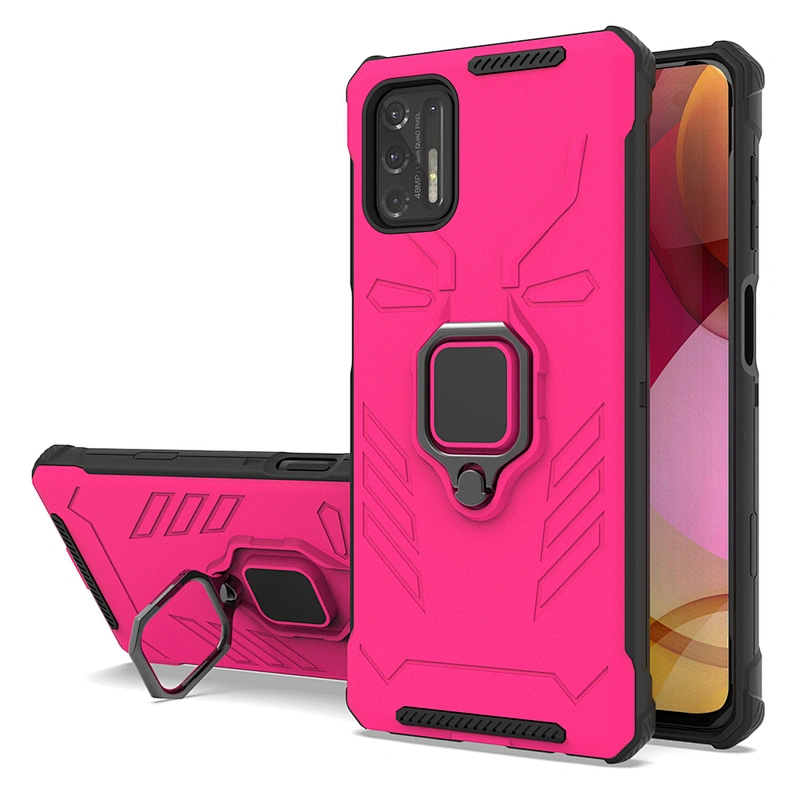 Anti shock holder back cover phone cases with metal ring stand for Mototola G Play Power Stylus 2021