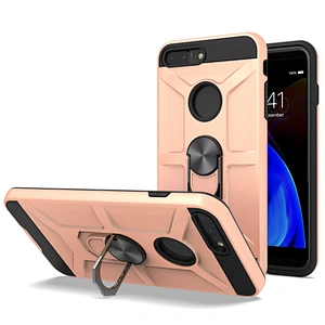 Rose gold tpu pc drop proof phone case with ring holder for iPhone 6 7 8 Plus 11 Pro Max