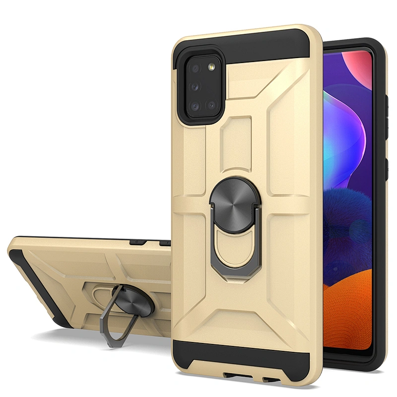 Anti-shock Kickstand Back Cover Metallic Ring Bracket Phone Case For Samsung A01 A71 A51 A31 A21S