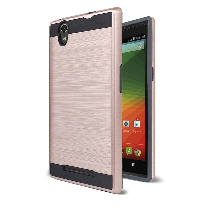 Hot selling Heat dissipation Brushed Metal TPU PC 2 in 1 phone case For ZTE blade A602 V9 vita Z970 A530