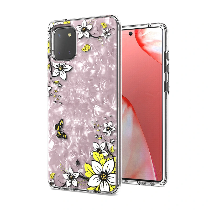 3 in 1 fashion design phone case with pink color shell paper hard protective case for Samsung A21 A11 A51 A71 A81