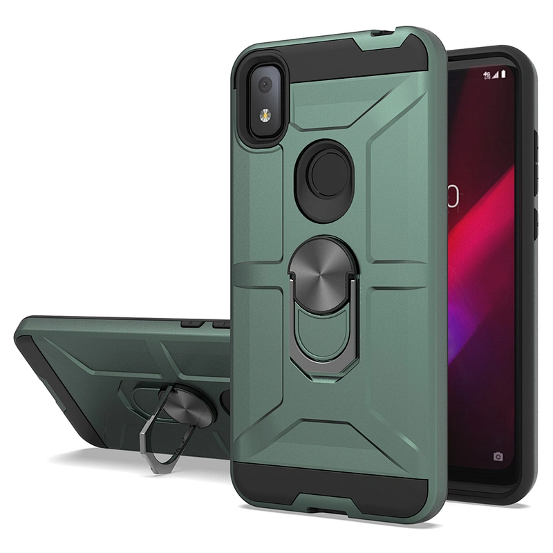 Metal ring put in finger antidrop matte finish cell phone case for TCL Revvl 4 Plus 5G
