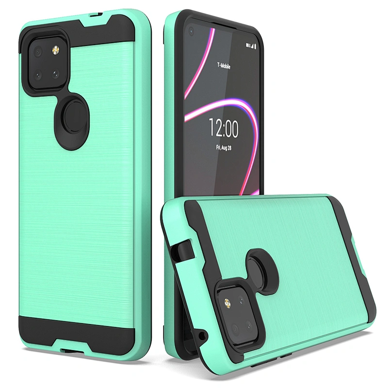 Anti Scratch With Customized Logo Brushed Metal Surface Phone Cases For TCL revvl 4 Plus 5G