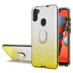 Gradient Glitter Bling Out Shiny Ring Holder Phone Cover For Samsung A21S NOTE 20 Ultra A01 core