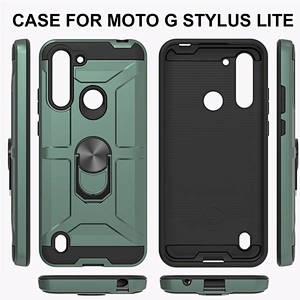 Shockproof TPU PC 2 In 1 Kickstand Ring Holder Phone Case For Motorola One Fusion Plus