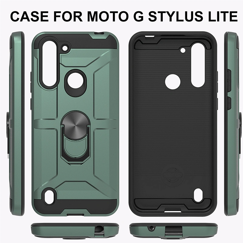 Shockproof TPU PC 2 In 1 Kickstand Ring Holder Phone Case For Motorola One Fusion Plus