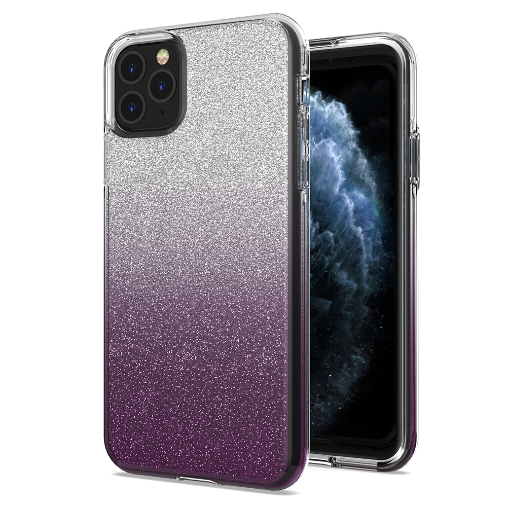 Shiny Bling Gradient Color Glitter High Transparent Cell Phone Case For IPhone Xr Xs Max 11 Pro Max 12