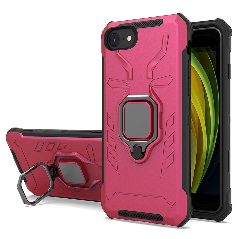 Exclusive iron design phone cases with upgraded metal ring with ring for iPhone 7 8 SE
