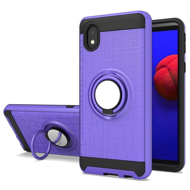 Hot products mobile accessories cell phone case covers with 360 degree ring holder for Samsung A01 Core