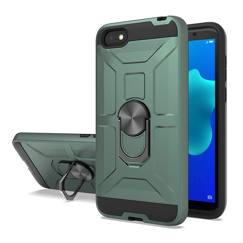 Armour Design Protective Ring Kickstand Cell Phone Back Cover for Huawei Y9 Prime 2019 Y9S P Smart Z