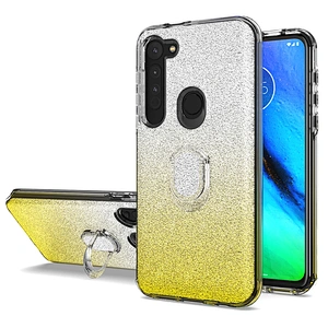 Bling sparkle ring stand case phone cover for Motorola Moto G8 Plus Power G Stylus