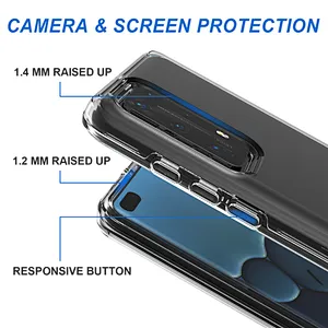 Low MOQ transparent high clear PC TPU clear phone case for Huawei P40 Y6S Y7S Y9S