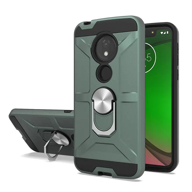Shockproof phone accessories tpu mobile covers with ring kickstand for Motorola Moto G7 Play
