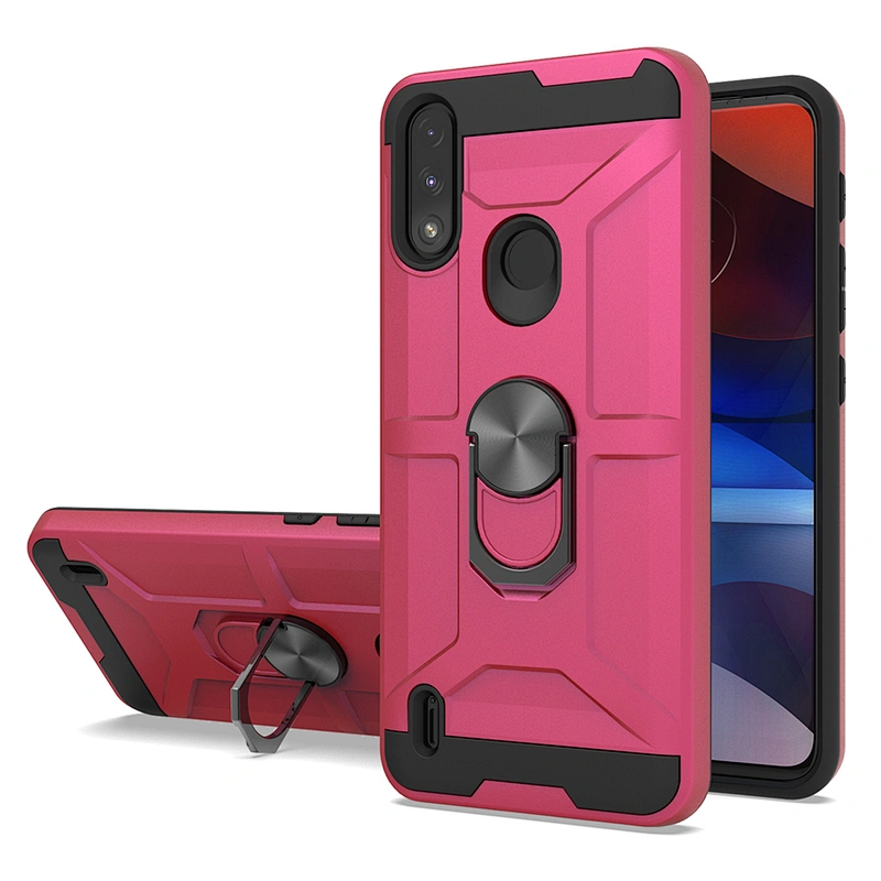 Custom logo matte finish mobile phone case cover with kickstand for Motorola E7 G Power 2021