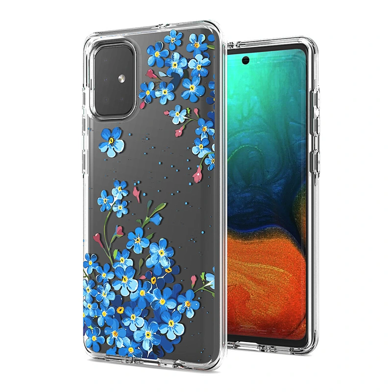 OEM ODM Flower Custom Printed Clear Cell Phone Case Back Cover For Samsung A51 A71