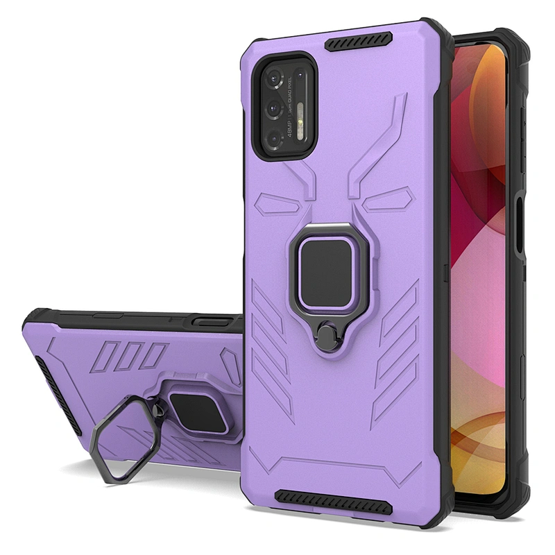 Anti shock holder back cover phone cases with metal ring stand for Mototola G Play Power Stylus 2021