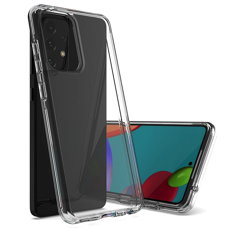 Wholesale price transparent 2 in 1 mobile cover phones case for Samsung A72 A12 A32 A52