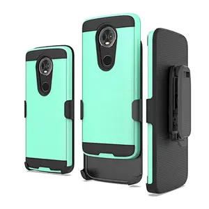 brushed phone case with holster belt clip cell phone back cover for Motorola MOTO E5 Plus G7 Power G7 Supra X5