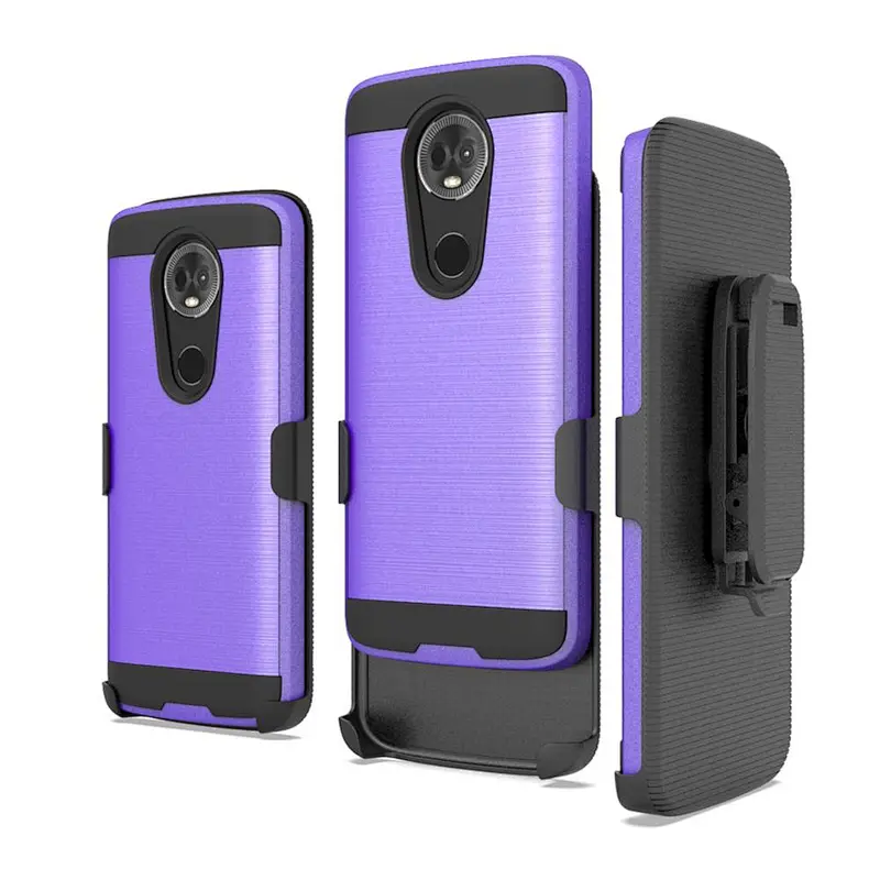 360 full cover protector case Holster belt cilp Case Hard PC TPU phone case for Motorola MOTO E5 Plus G7 power