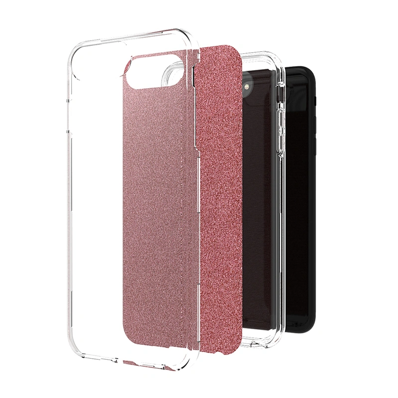 Bling glitter cover case TPU Soft 3 in 1 phone Case  For iphone 8 plus XS XR Xsmax 11 pro max