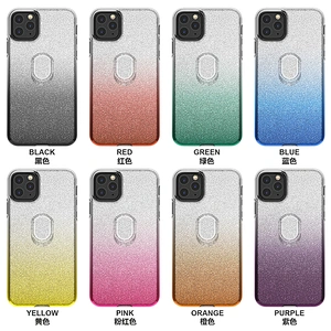 Gradient Glitter Bling Shiny Ring Holder phone case For Samsung A11 A31 A71 A21S Note 20 Ultra