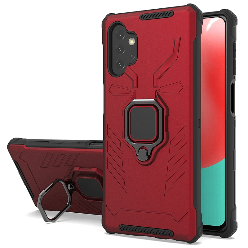 Drop protection matte finish cover phones case with metal ring for Samsung A72 A12 A52 A32