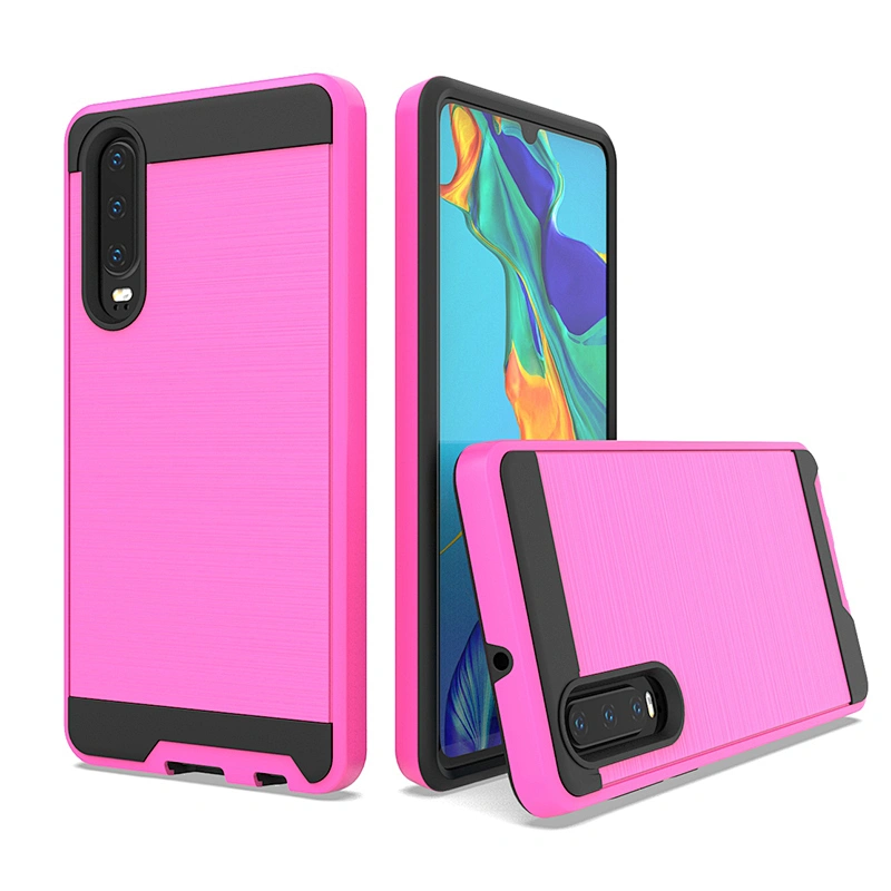 Full Protective Hard Mobile Phone case brushed metal Cell Phone Case for huawei P30