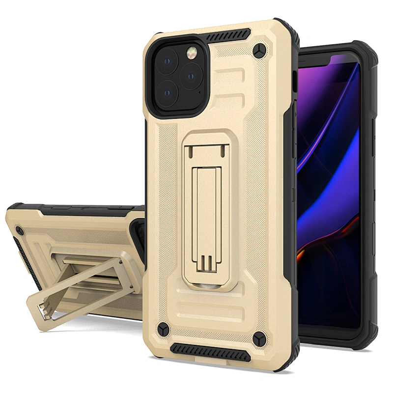 high quality phone case with stand for iphone 11,new arrival phone back cover with kickstand for iphone 11 pro
