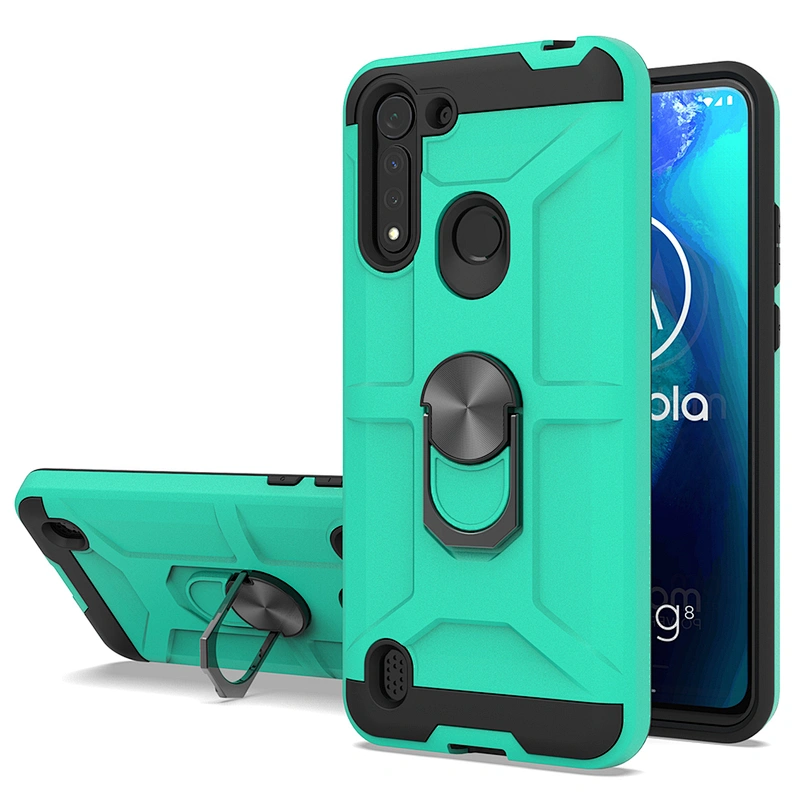 New model magnetic car mounted metal patch ring phone case for Motorola G8 Power Lite