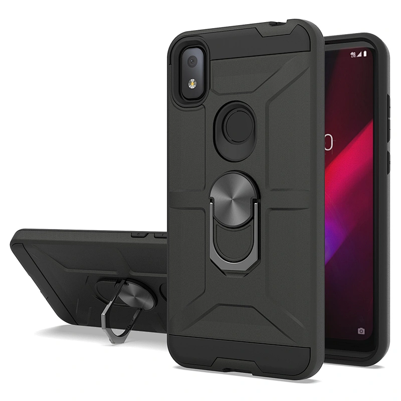 Metal ring put in finger antidrop matte finish cell phone case for TCL Revvl 4 Plus 5G