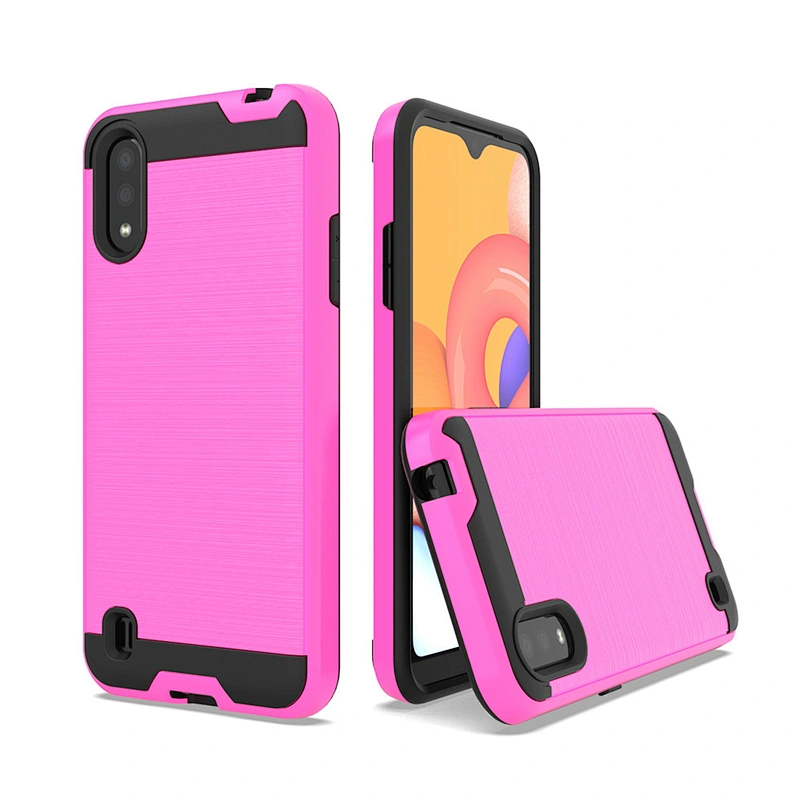 Protective Brushed Metal Back cover phone case for Samsung A11 A21 A51 A71 A01