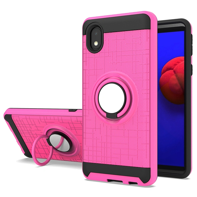 Hot products mobile accessories cell phone case covers with 360 degree ring holder for Samsung A01 Core