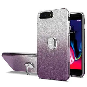 Luxury Design Bling Phone Case Cover with Mini Ring Holder for iPhone 6 7 8 Plus 5.5 inch