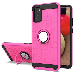 Android models double layers cell phone mobile cases with ring holder for Samsung A02S