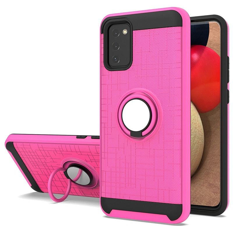 Android models double layers cell phone mobile cases with ring holder for Samsung A02S