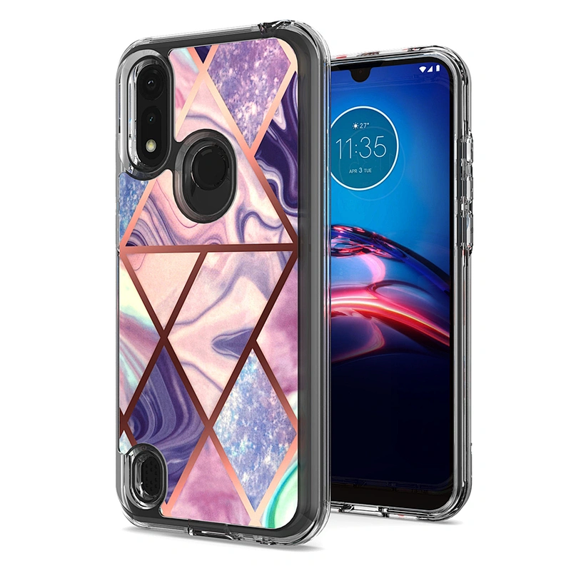 factory original wholesale IMD electroplating printed marble phone cases for motorola E 2020 E7 E6S