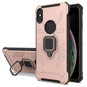 Purple color cell phone case with rotatable ring kickstand for iPhone X XR XS Max