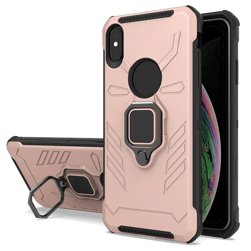 Purple color cell phone case with rotatable ring kickstand for iPhone X XR XS Max